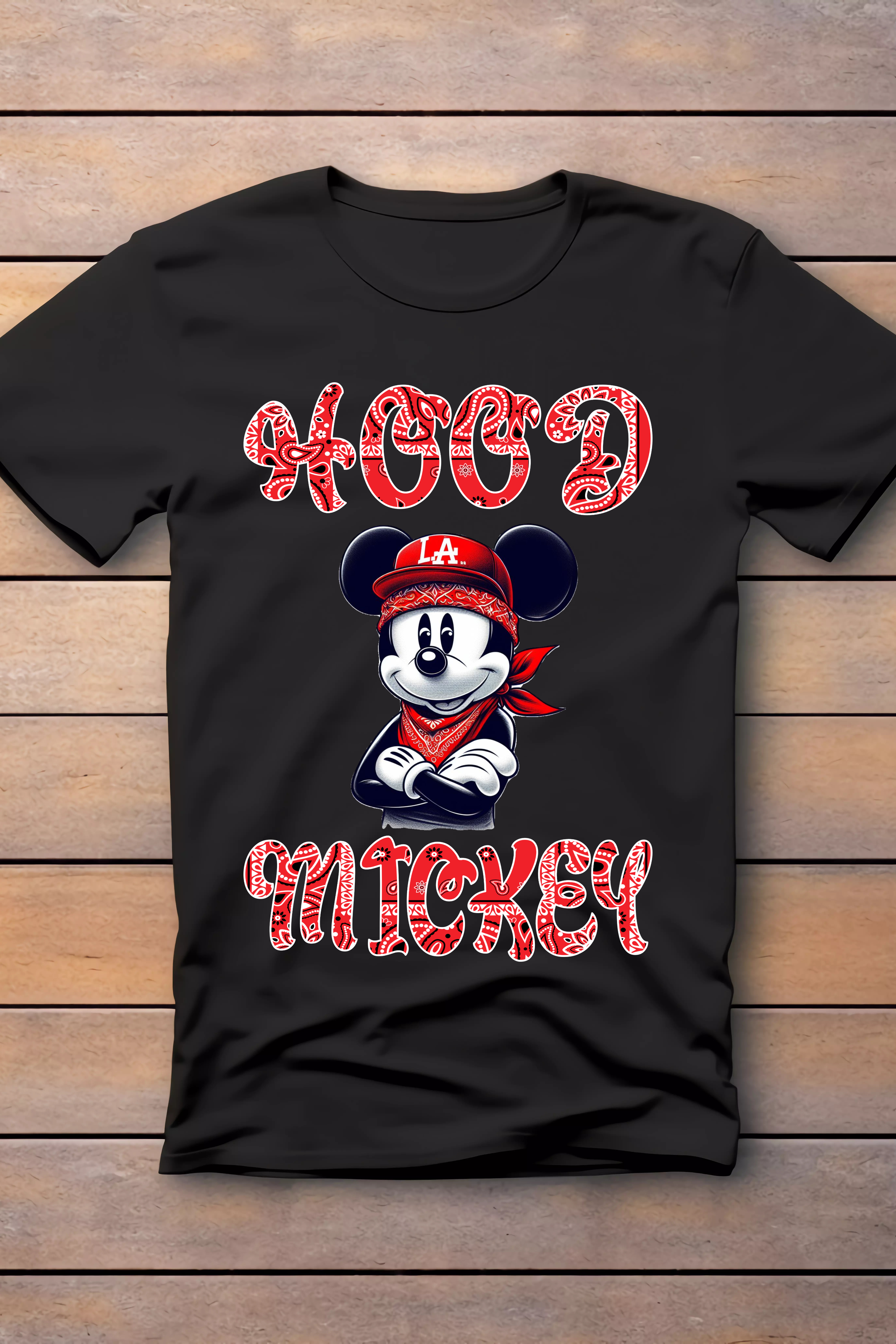 Hood Mickey, Red Bandana theme T-shirt