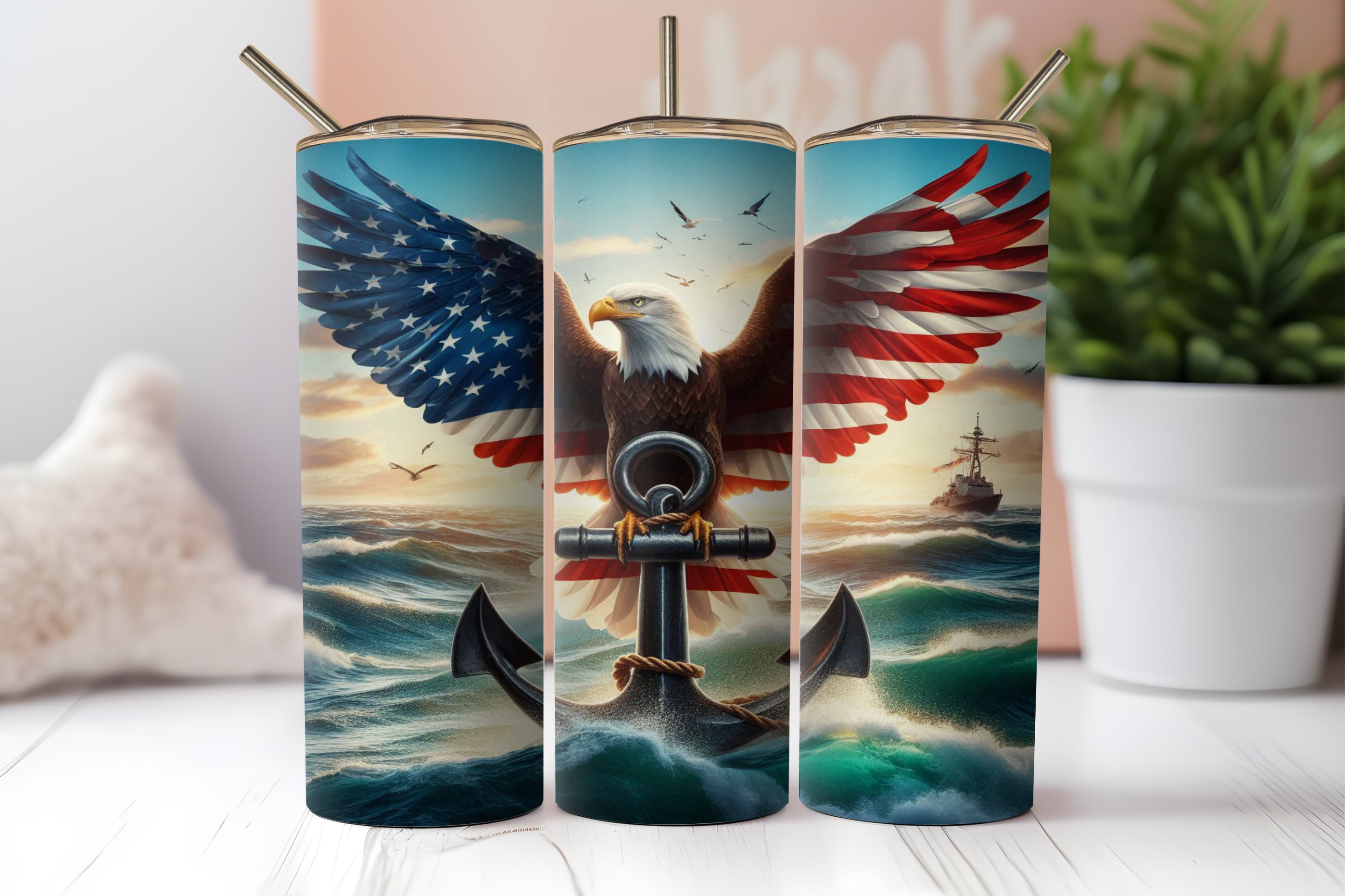 American Navy Theme 20oz Tumbler