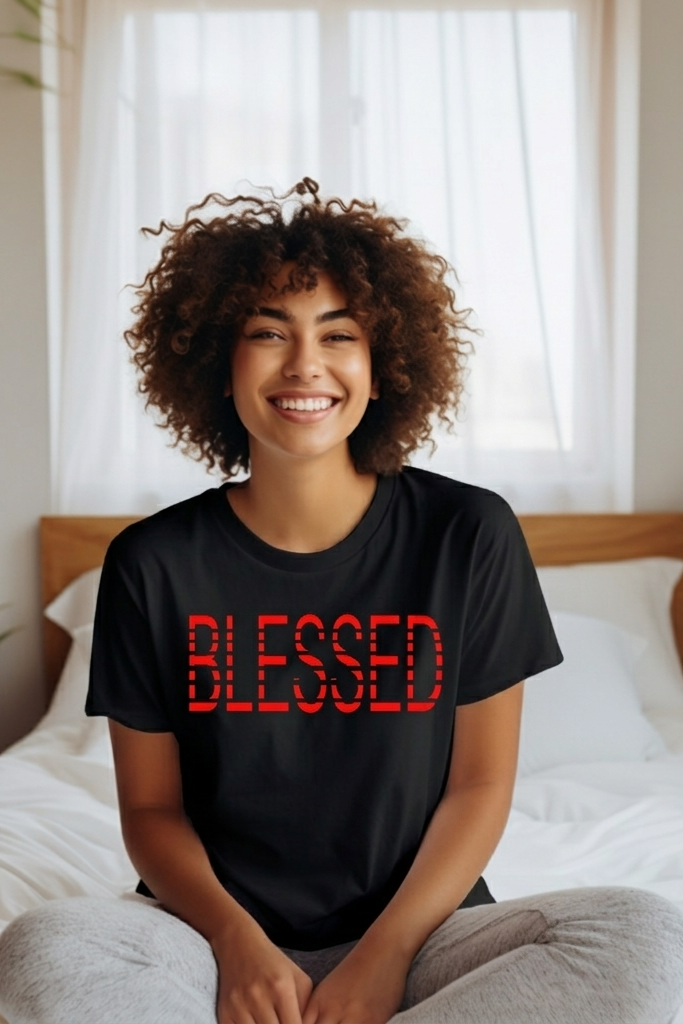 BLESSED Stripe design Shirt