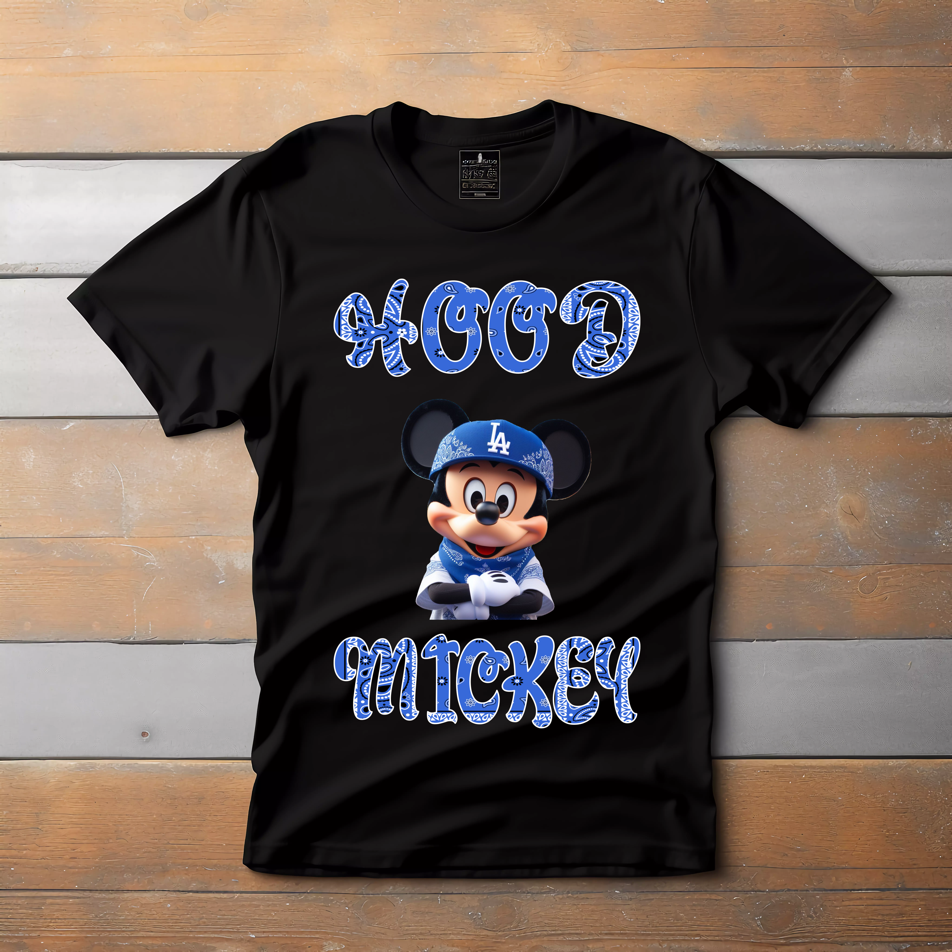Hood Mickey, Blue Bandana theme T-shirt