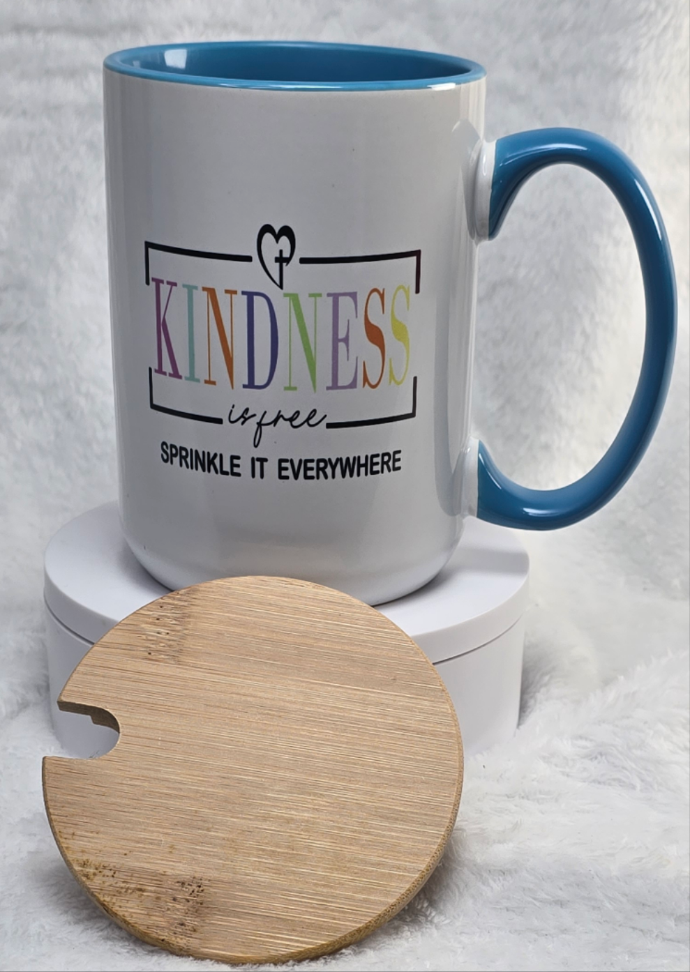 KINDNESS is free 15oz coffee mug with Bamboo lid