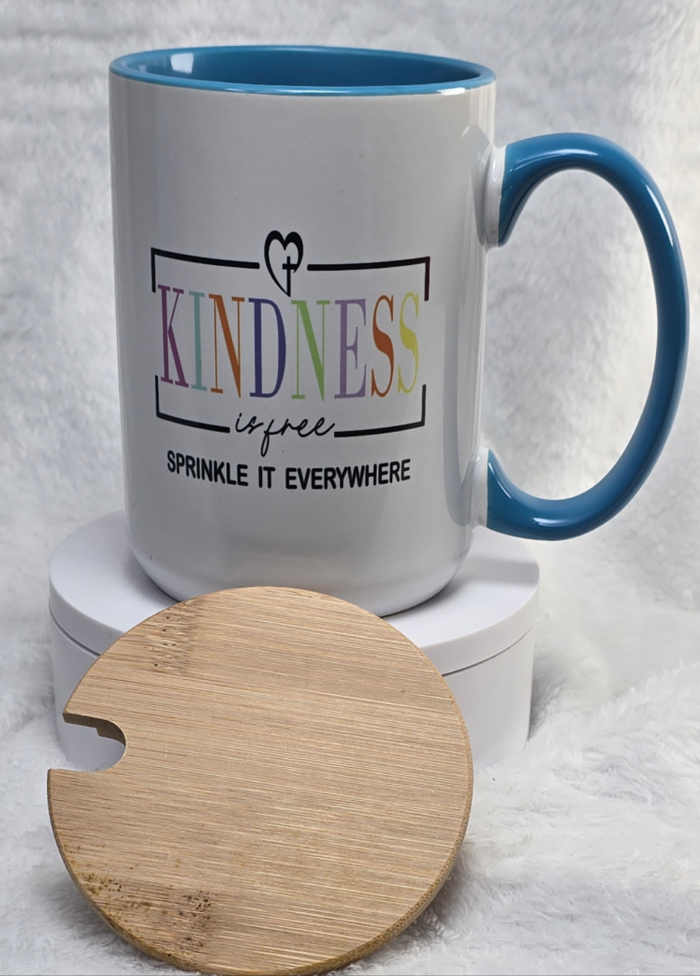 KINDNESS is free 15oz coffee mug with Bamboo lid