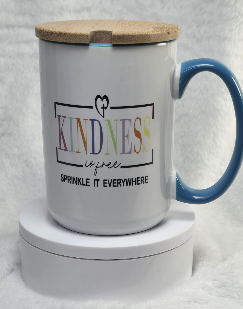 KINDNESS is free 15oz coffee mug with Bamboo lid