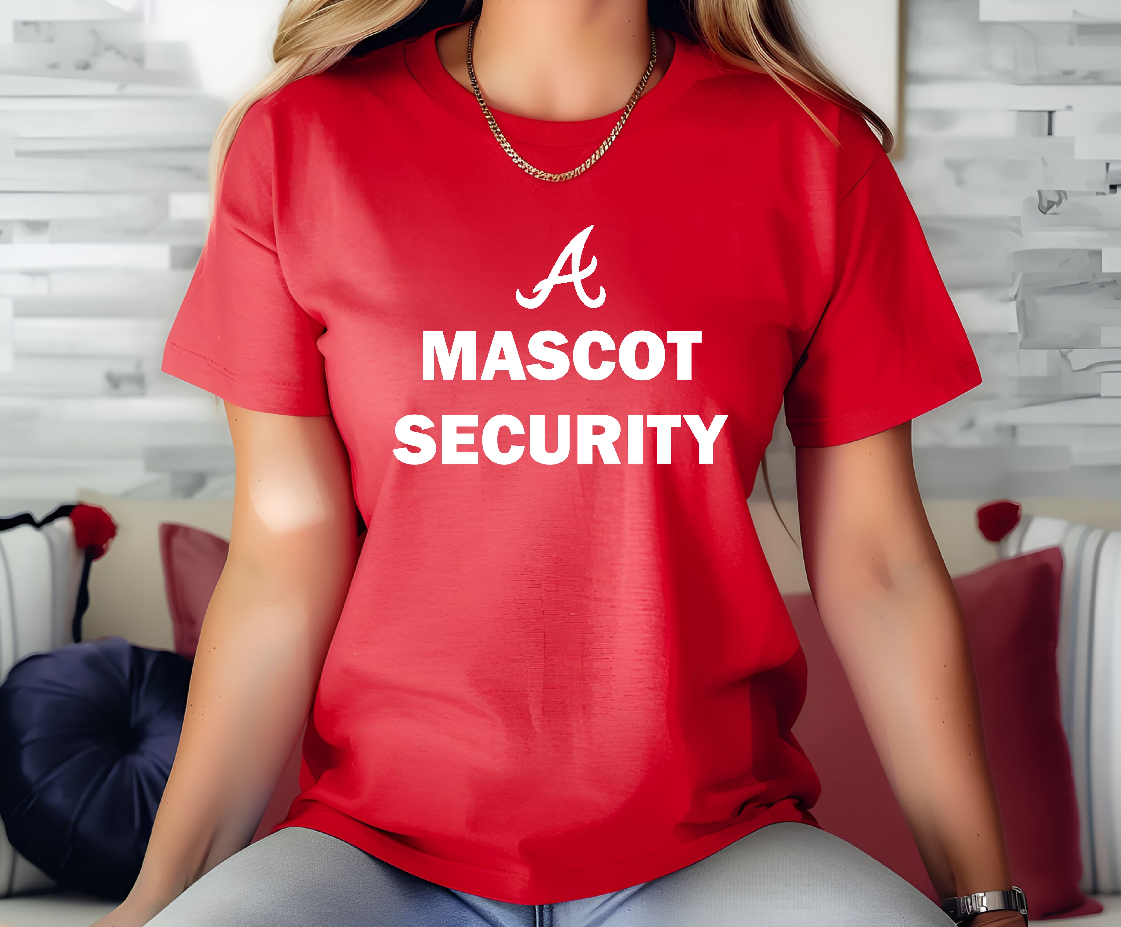 ATLANTA BRAVES MASCOT SECURITY T-SHIRT (RED)
