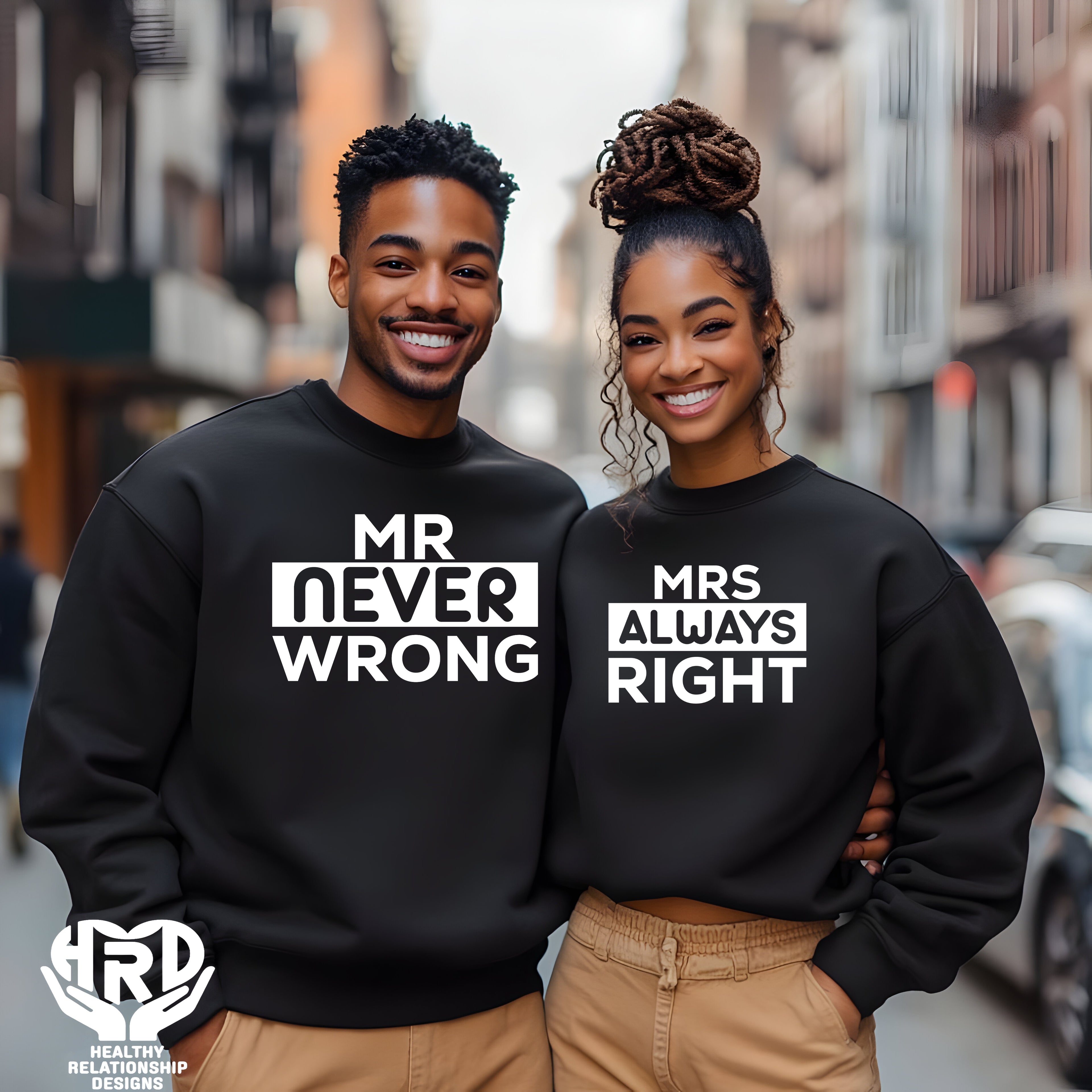 MR. NEVER WRONG/ MRS. ALWAYS RIGHT COUPLES SHIRT