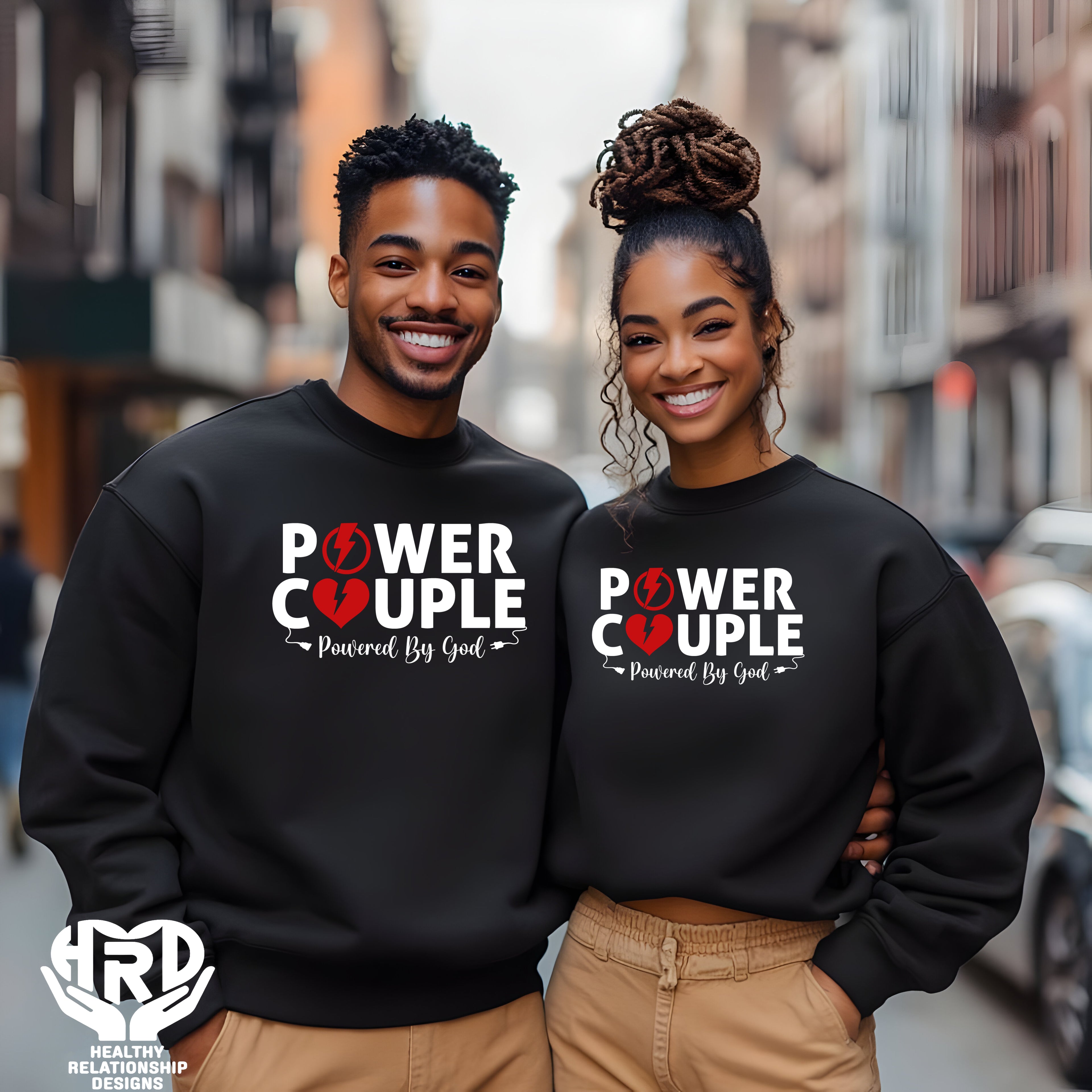 POWER COUPLE POWERED BY GOD COUPLES SHIRTS
