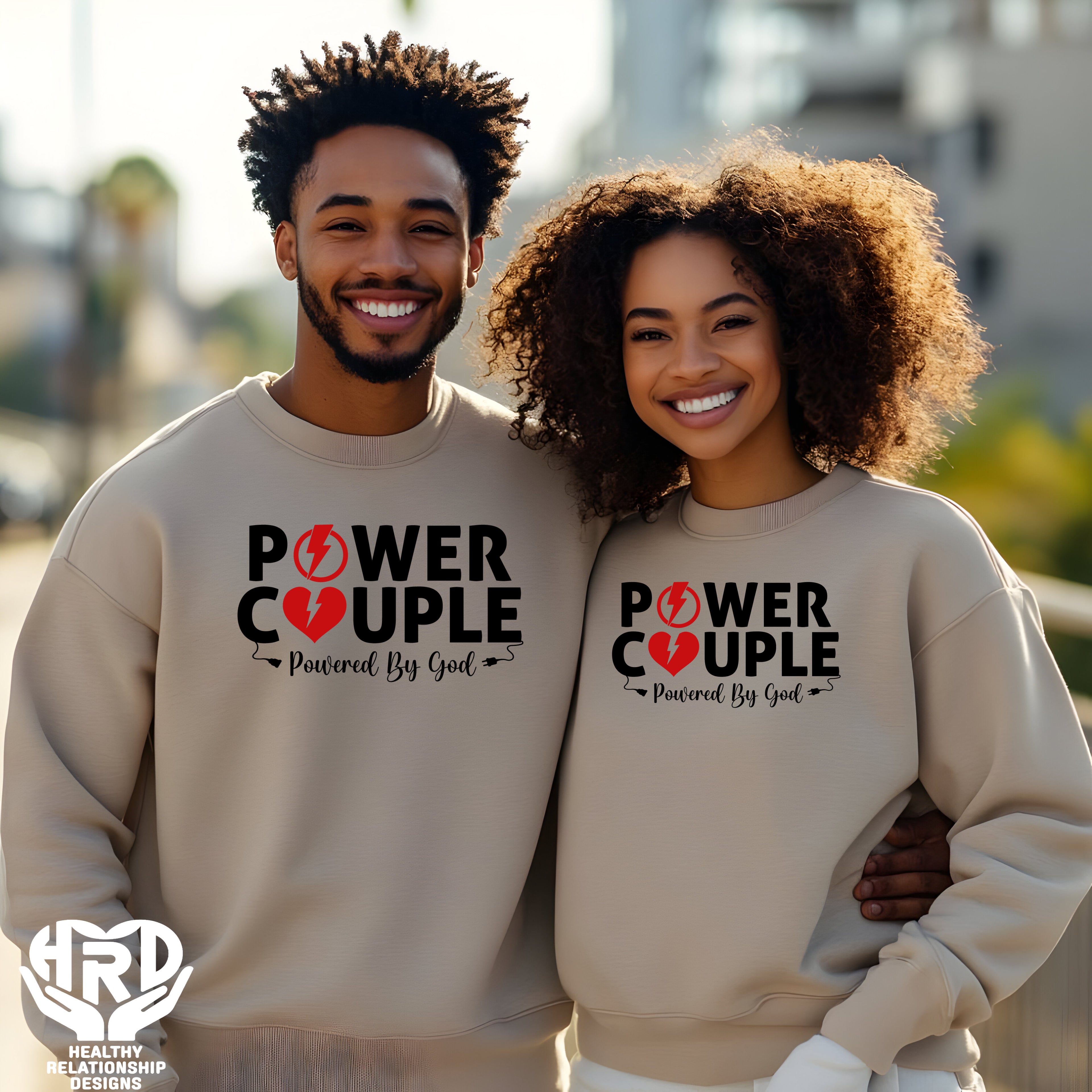 POWER COUPLE POWERED BY GOD COUPLES SHIRTS