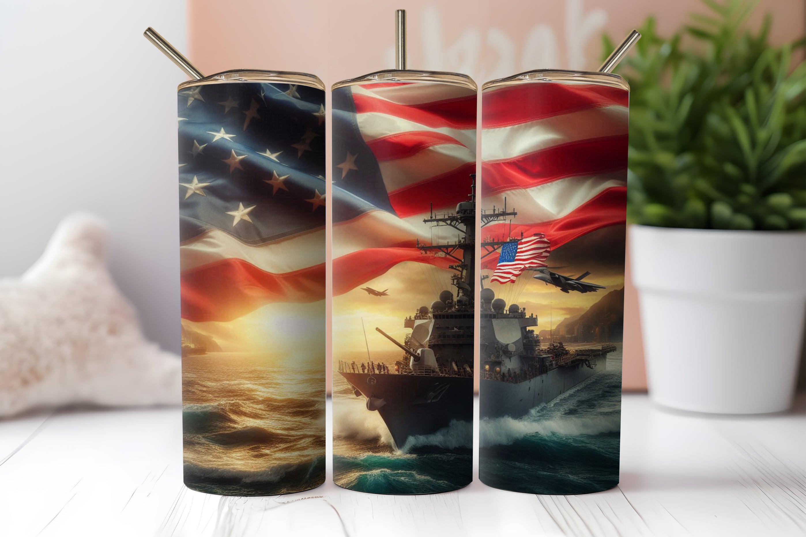 American Navy Theme 20oz Tumbler