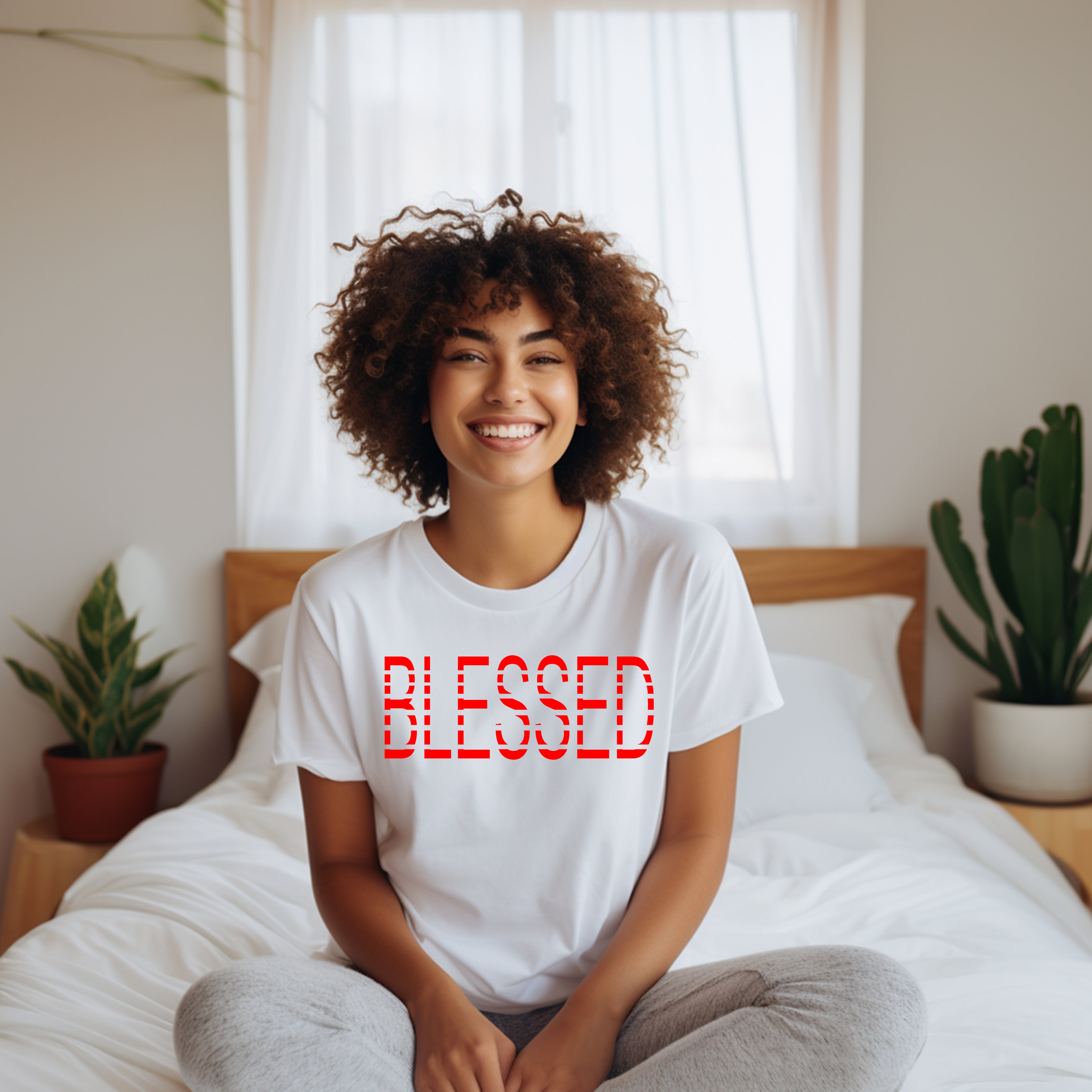 BLESSED Stripe design Shirt