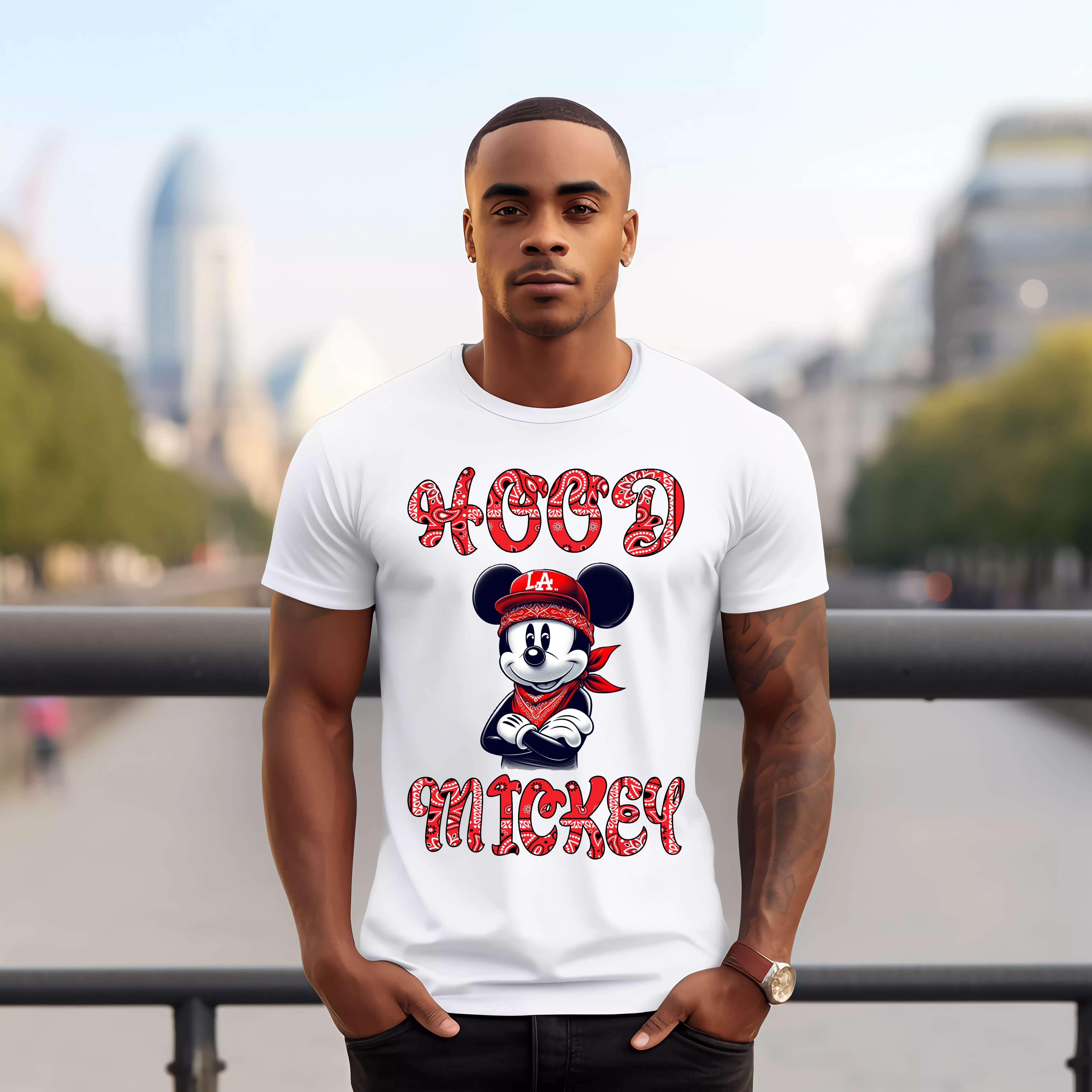 Hood Mickey, Red Bandana theme T-shirt