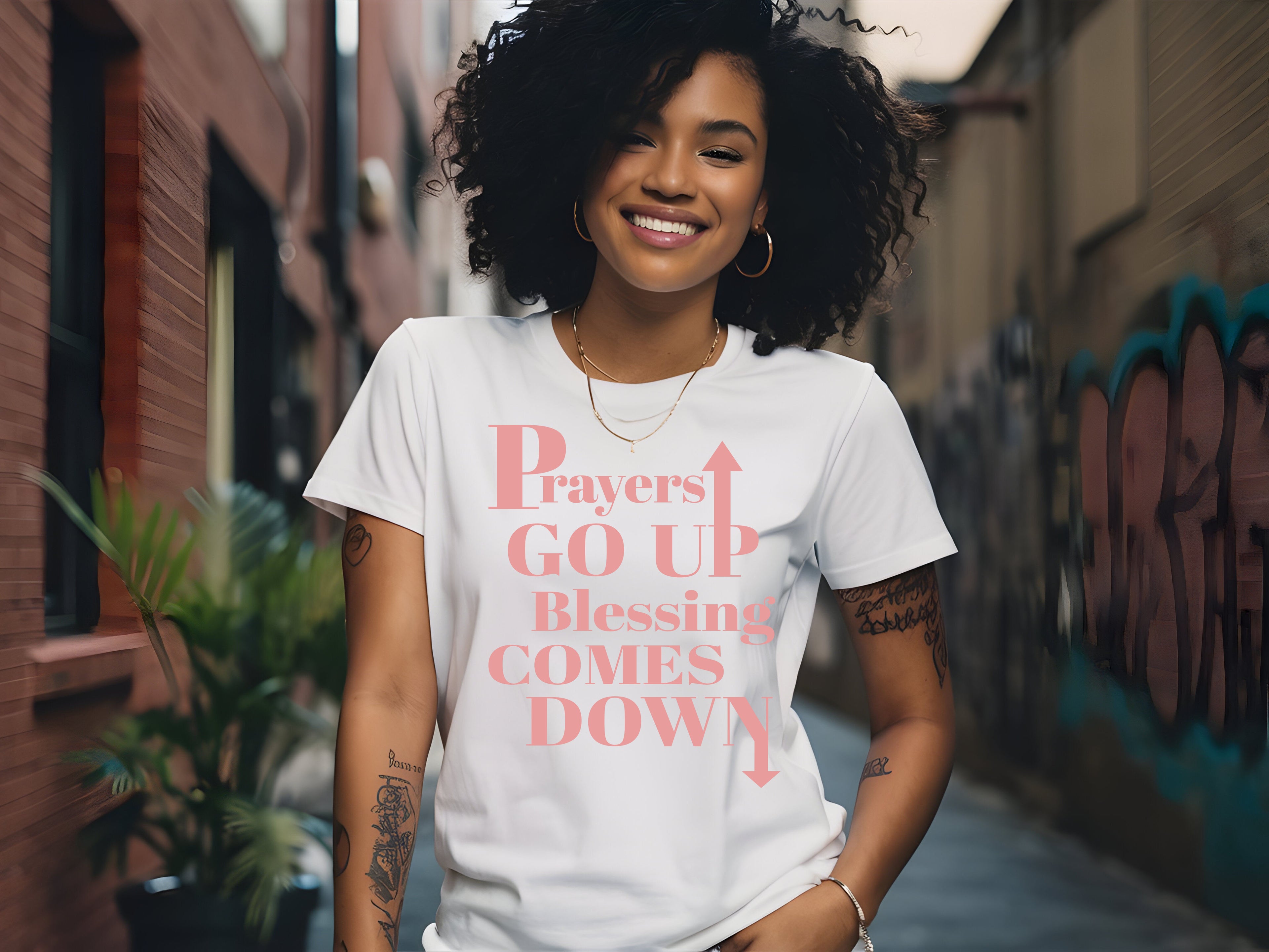 Prayers GO UP, Blessing COMES DOWN T-shirts