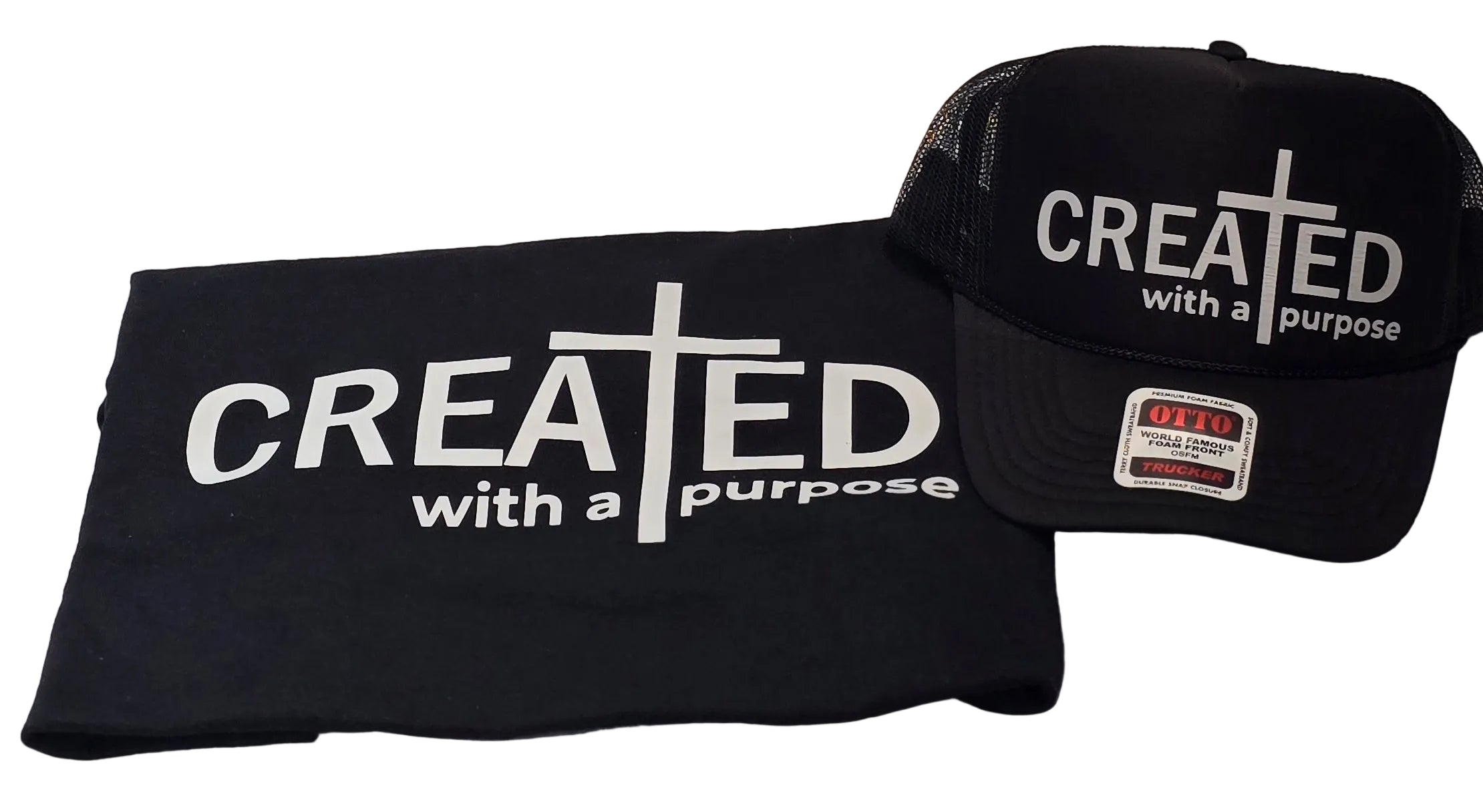 CREATED WITH A PUROSE/ T-shirt and Hat