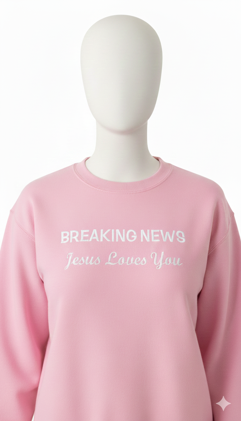 Embroidery Breaking News: Jesus Loves You Sweatshirt And Hoodie collection