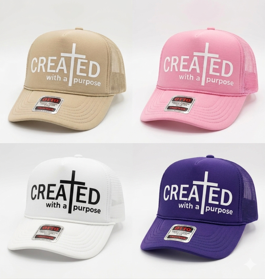 CREATED WITH A PUROSE/ T-shirt and Hat