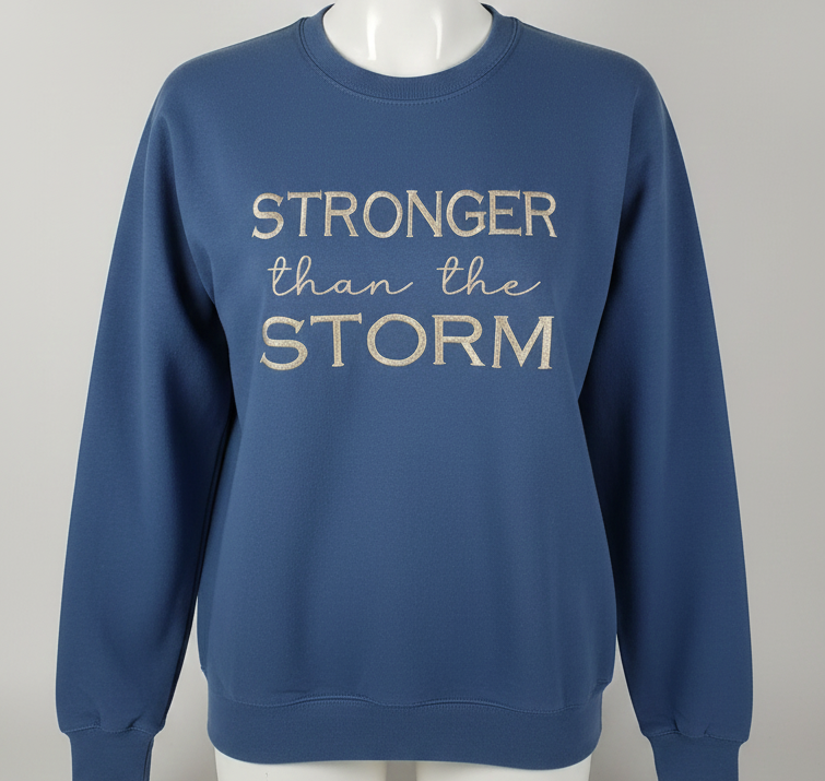 Stronger than the STORM embroidery Sweatshirt and Hoodies