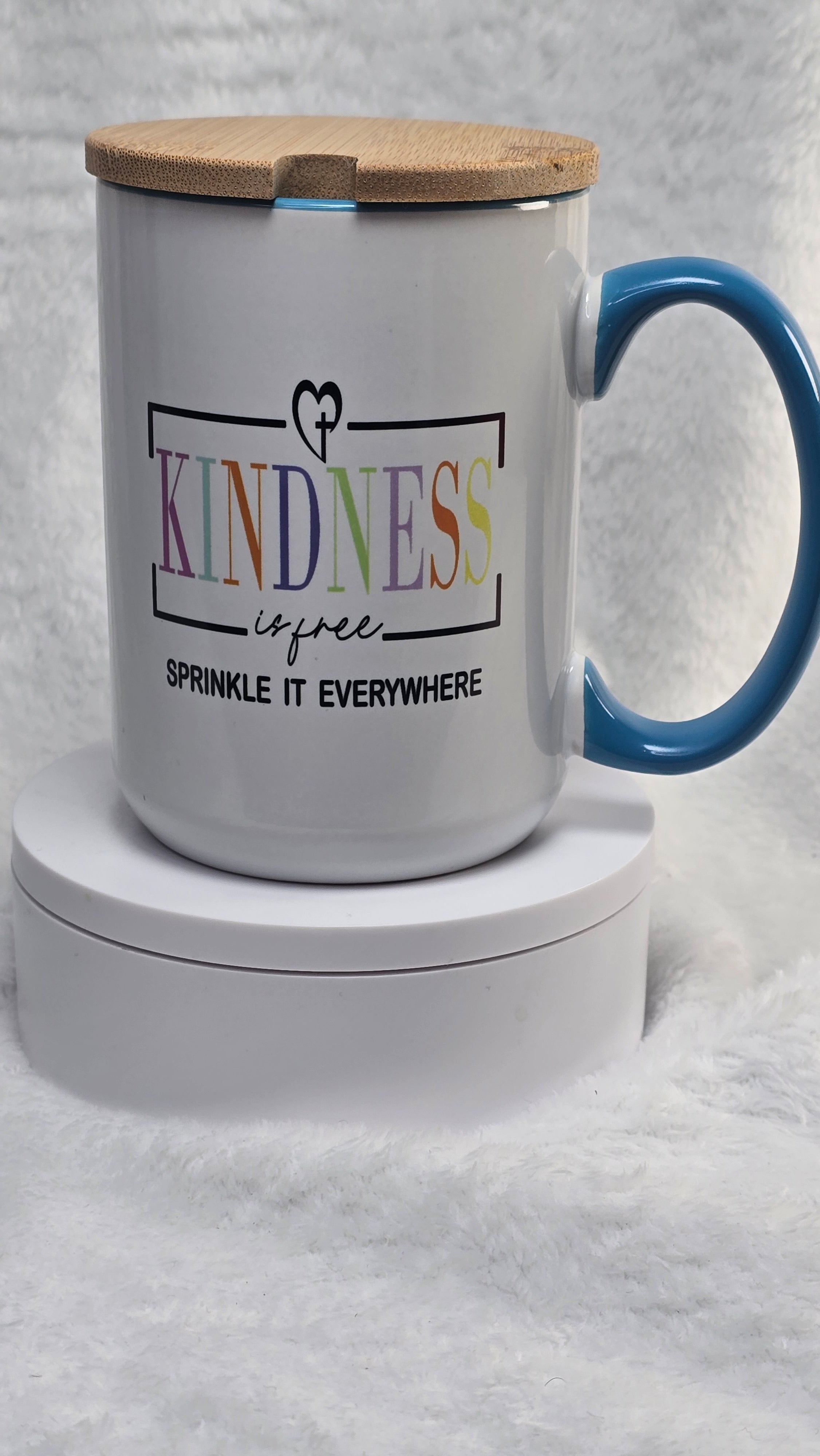 KINDNESS is free 15oz coffee mug with Bamboo lid