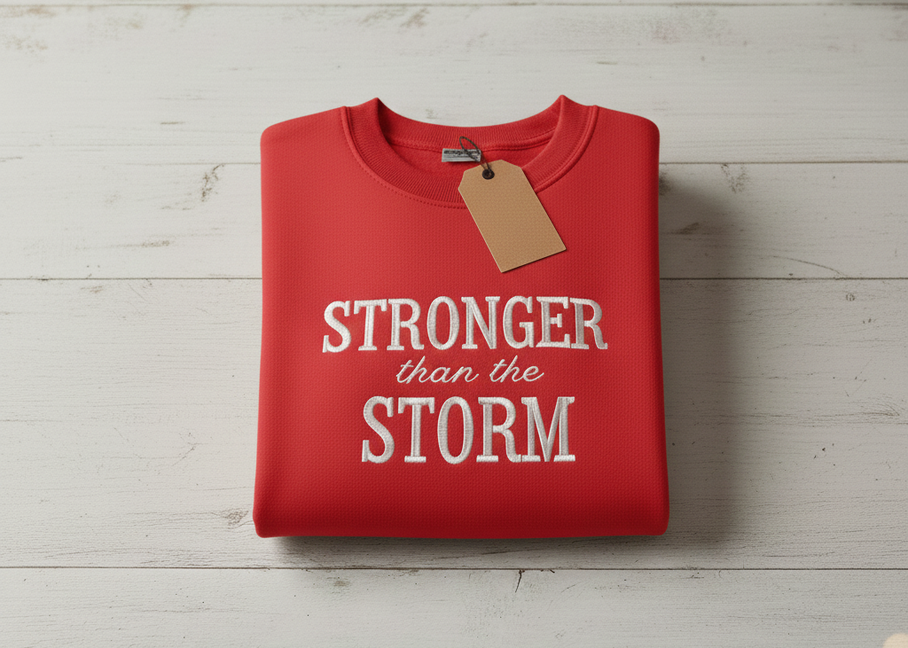 Stronger than the STORM embroidery Sweatshirt and Hoodies