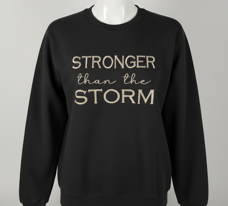 Stronger than the STORM embroidery Sweatshirt and Hoodies