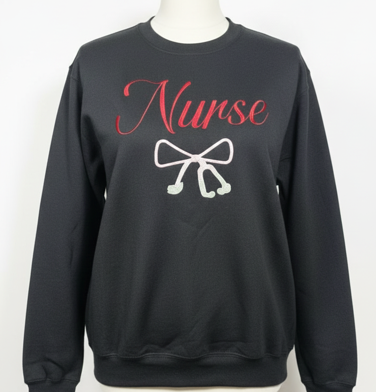 Nurse stethoscope embroidery sweatshirt
