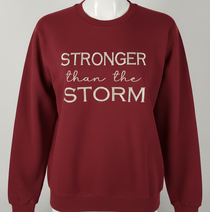 Stronger than the STORM embroidery Sweatshirt and Hoodies